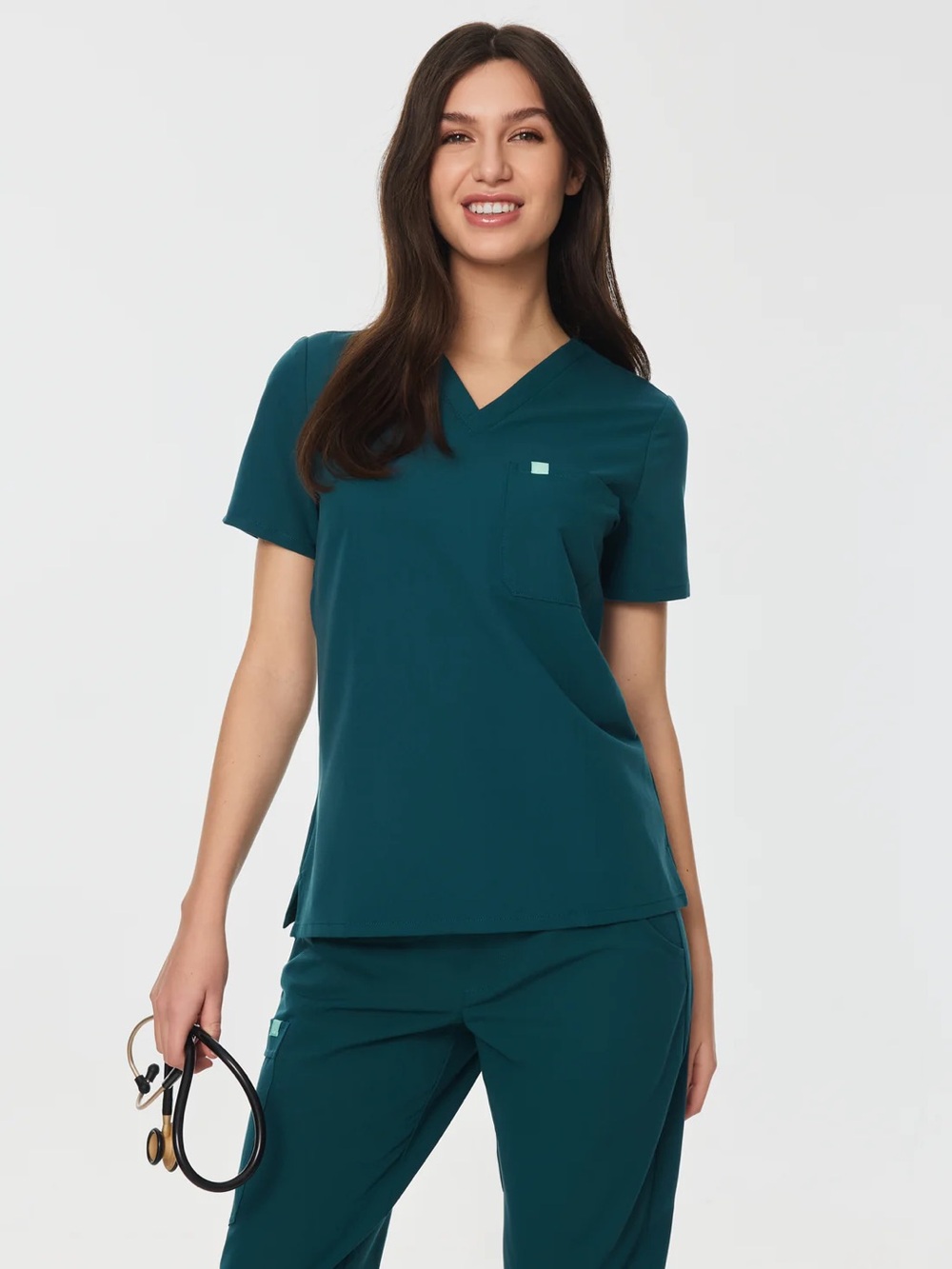 GARDE-MALADE One Pocket Scrub Top in Sarcelle/Teal